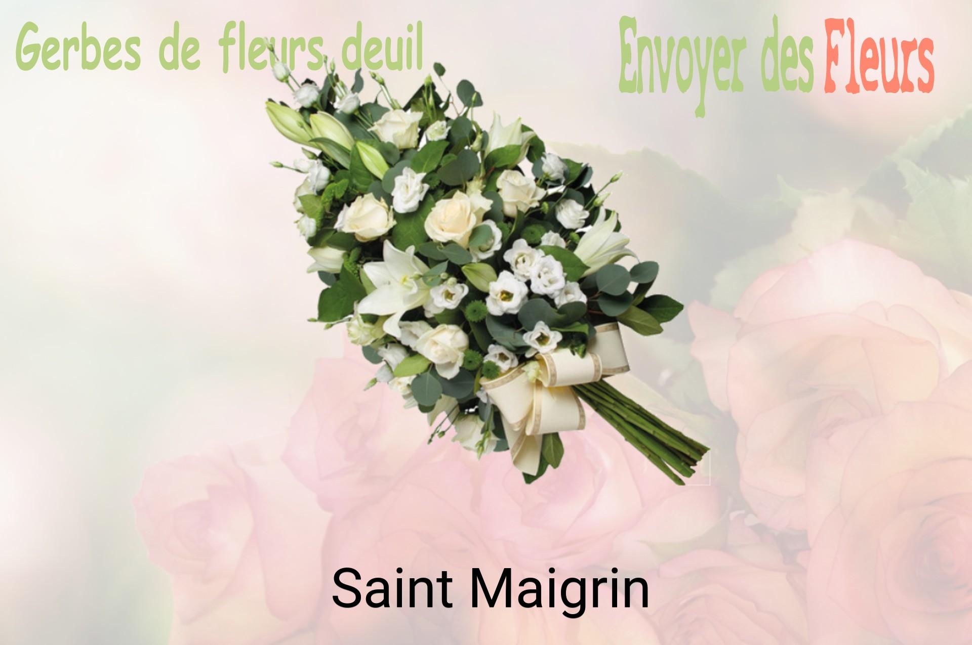 Gerbe de fleurs de deuil livrée à Saint-Maigrin